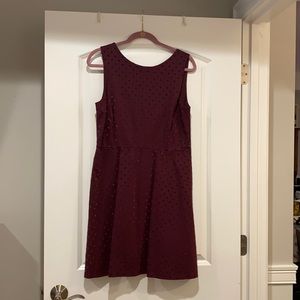 NWT - deep red dress with red dots